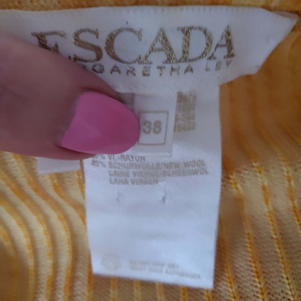 Escada Yellow Orange Long Cardigan Vintage 8 - Picture 8 of 9